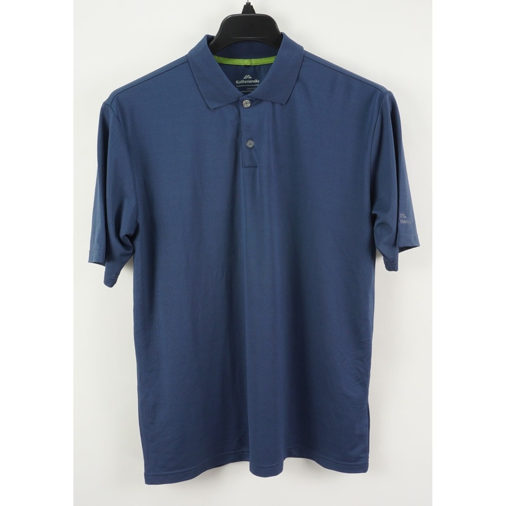 Kathmandu Pique Performance Polo Shirt Men's Large Short Sleeve Blue Wicking